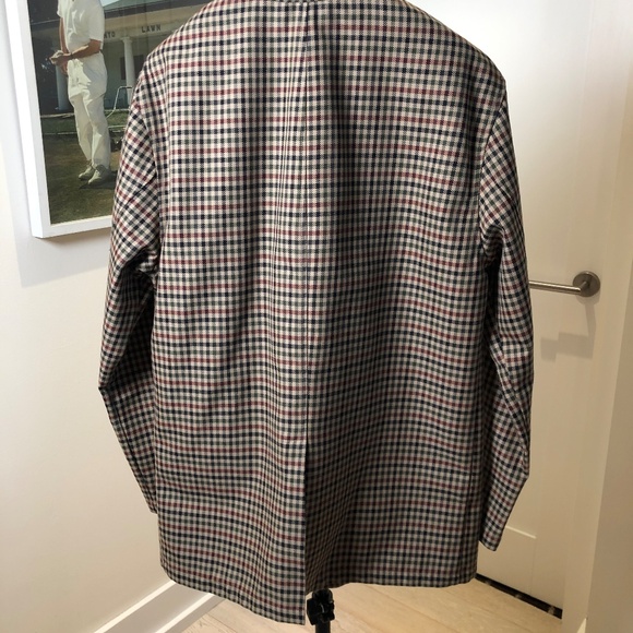 PERCIVAL Men's Short Trench Coat - Green, Black, Red Check - Size XL - Picture 4 of 8